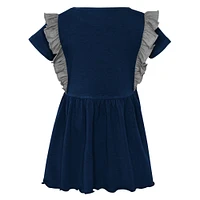 Robe tri-mélange trop mignonne Dallas Cowboys bleu marine pour fille d'âge préscolaire