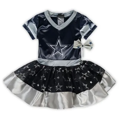 Dallas Cowboys Girls Toddler Tutu Tailgate Game Day V-Neck Costume - Navy
