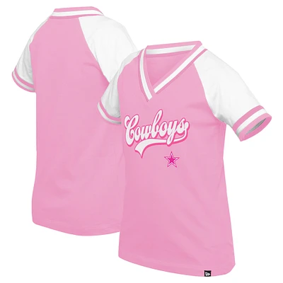 T-shirt à col en V raglan multiplicateur Mommy & Me des Cowboys de Dallas New Era pour fille