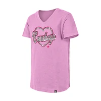 Girls Youth New Era Pink Dallas Cowboys Flip Sequins V-Neck T-Shirt
