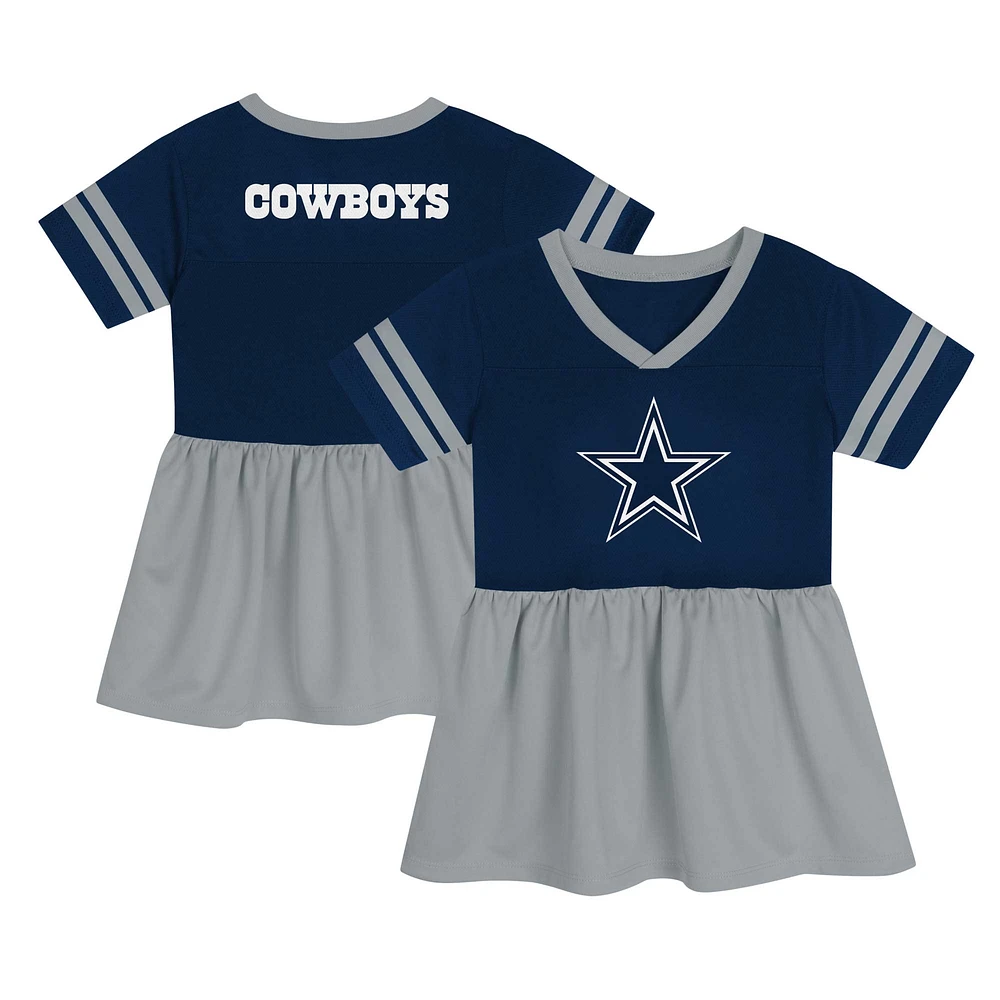 Robe en jersey bleu marine/argent pour jeunes filles Dallas Cowboys Stadium Lights