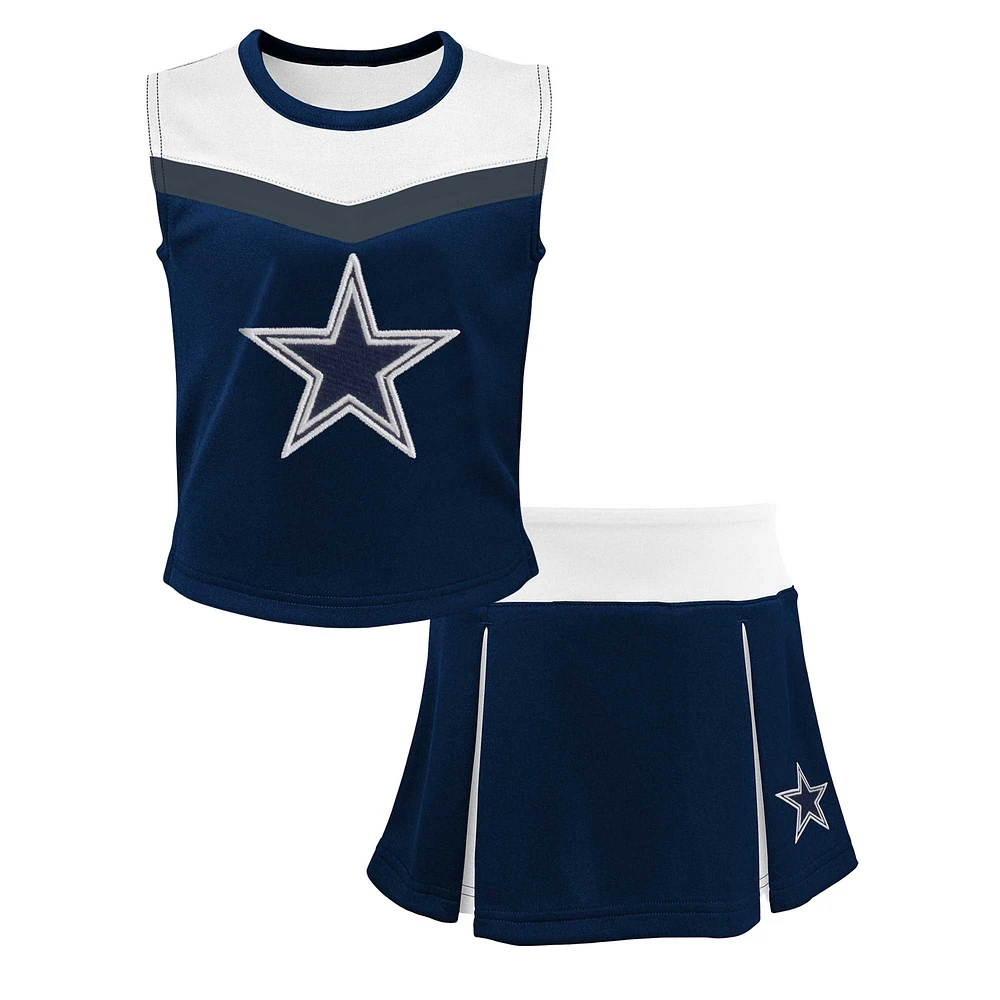 Ensemble deux pièces de pom-pom girl Dallas Cowboys Spirit bleu marine pour fille