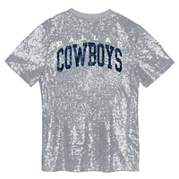 Girls Youth Silver Dallas Cowboys Wordmark Sequin V-Neck Top