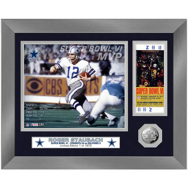 Lids Roger Staubach & Troy Aikman Dallas Cowboys Highland Mint 16'' x 20''  Super Bowl Traditions Bronze Coin Photo Mint