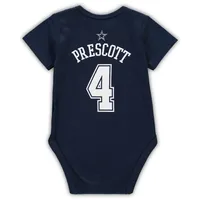 Body pour bébé Dak Prescott Navy Dallas Cowboys Mainliner Nom et numéro du joueur