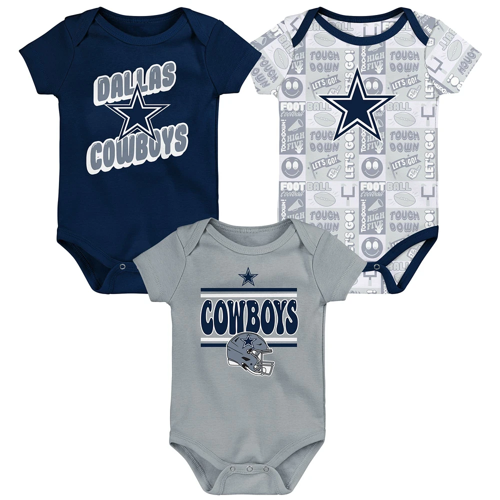 Ensemble de trois bodies pour bébé Dallas Cowboys Play Day