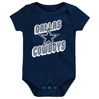 Ensemble de trois bodies pour bébé Dallas Cowboys Play Day