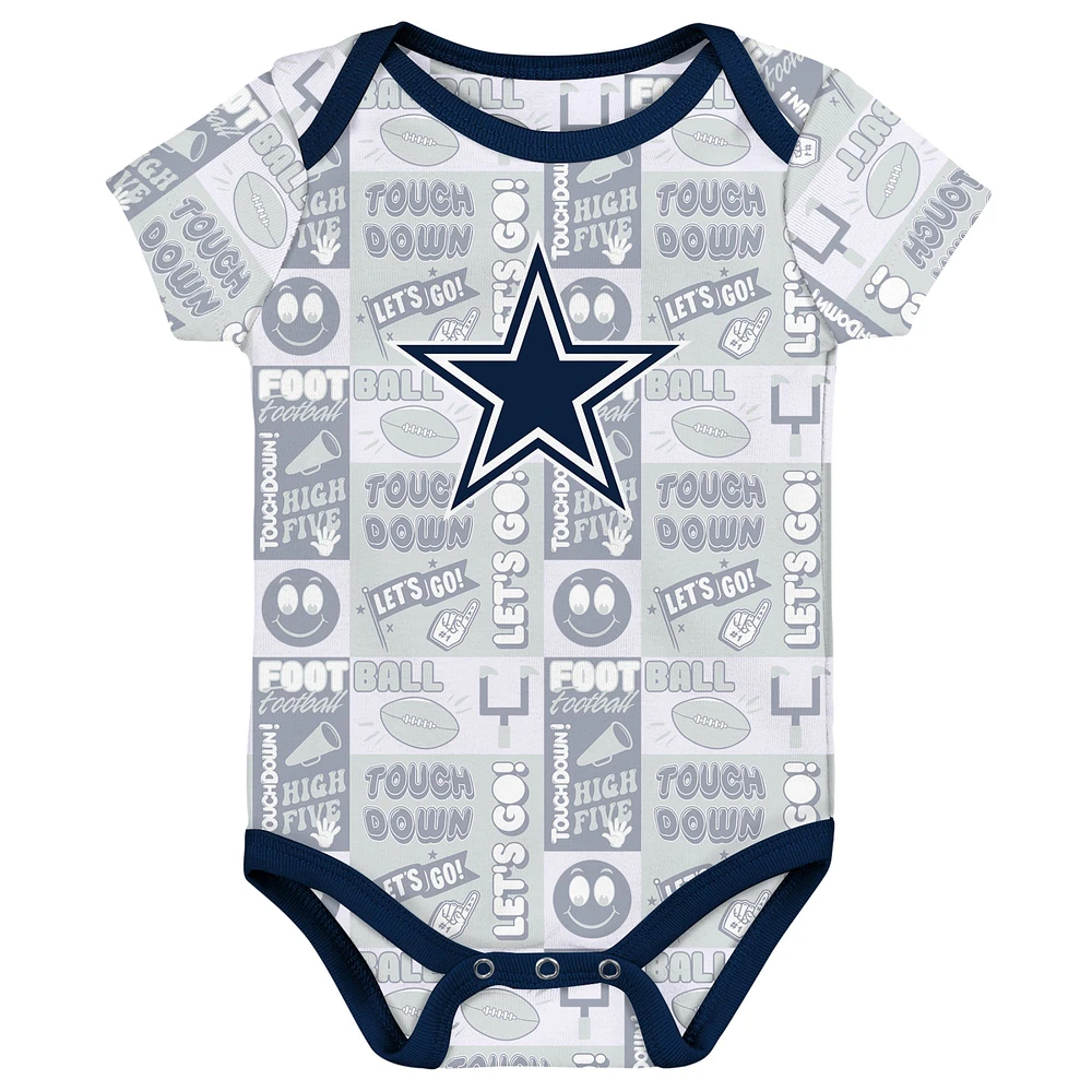 Ensemble de trois bodies pour bébé Dallas Cowboys Play Day