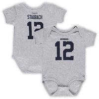 Infant Mitchell & Ness Roger Staubach Heathered Gray Dallas Cowboys Mainliner Retired Player Name Number Bodysuit