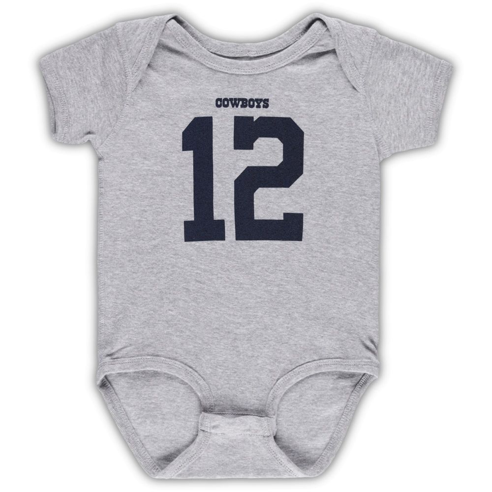 Infant Mitchell & Ness Roger Staubach Heathered Gray Dallas Cowboys Mainliner Retired Player Name Number Bodysuit