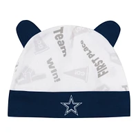 Infant Navy/White Dallas Cowboys Baby Bear Cuffed Knit Hat Set