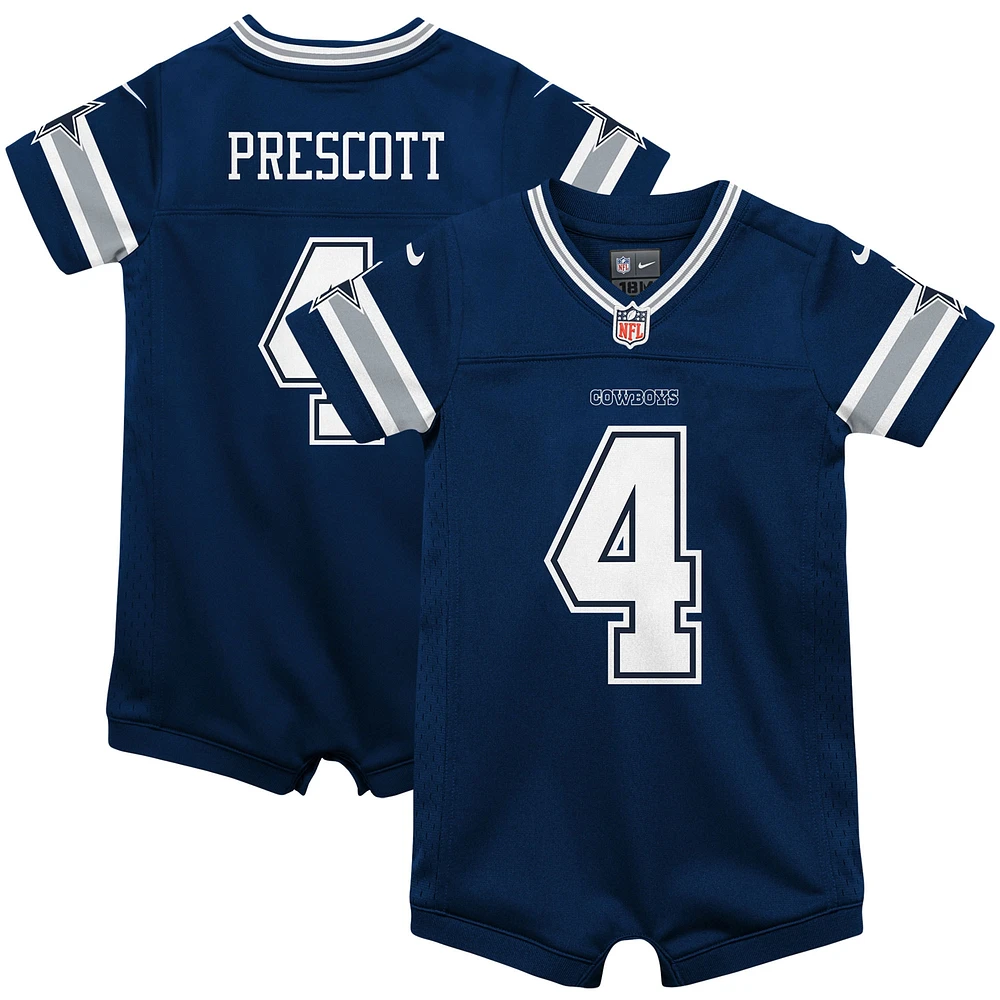 Barboteuse Nike Dak Prescott pour bébé, bleu marine, Dallas Cowboys Game Jersey