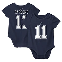 Body Nike Micah Parsons bleu marine avec nom et numéro de joueur des Cowboys Dallas pour bébé