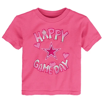 T-shirt rose pour bébé Dallas Cowboys Happy Gameday