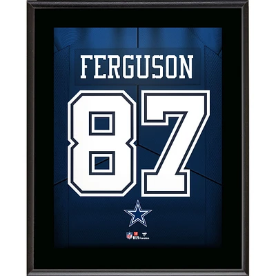 Plaque de joueur sublimée avec numéro de maillot des Cowboys de Dallas de Jake Ferguson 10,5" x 13"