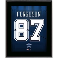 Plaque de joueur sublimée avec numéro de maillot des Cowboys de Dallas de Jake Ferguson 10,5" x 13"