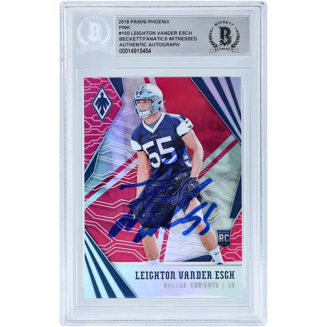 Lids Leighton Vander Esch Dallas Cowboys Autographed 2018 Panini Phoenix  Pink #150 #122/199 Beckett Fanatics Witnessed Authenticated Rookie Card