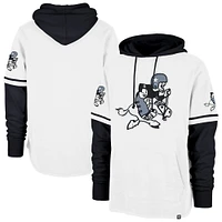 Sweat à capuche manches courtes rétro Dallas Cowboys '47 blanc/noir pour homme