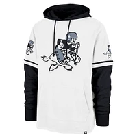 Sweat à capuche manches courtes rétro Dallas Cowboys '47 blanc/noir pour homme