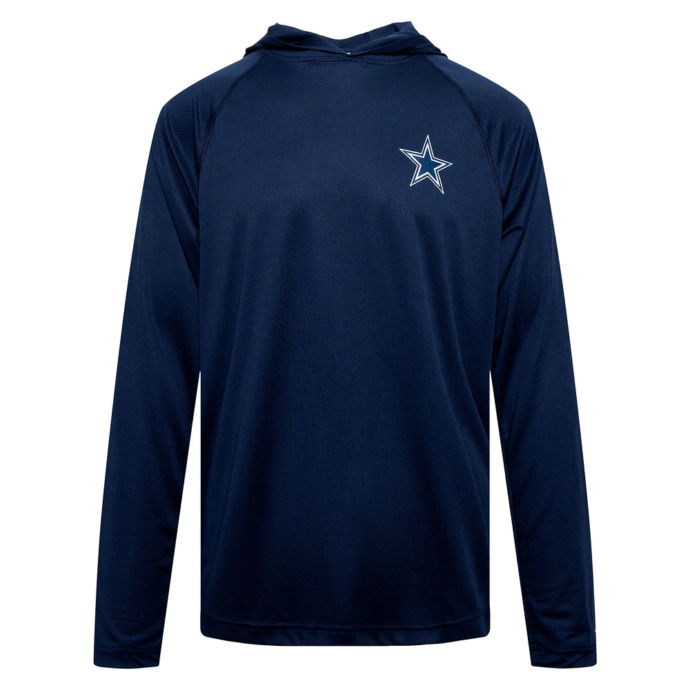 Sweat à capuche raglan Solar Stream Omni-Wick bleu marine Columbia pour homme des Cowboys de Dallas