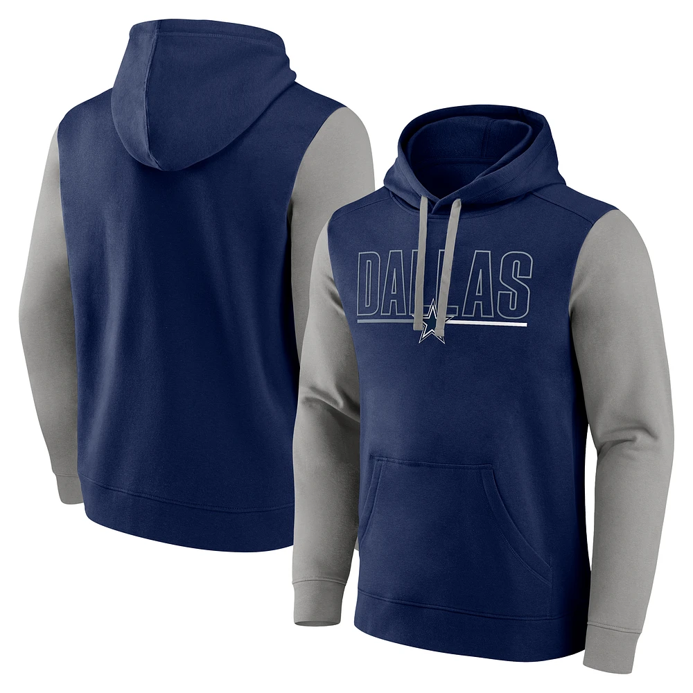 Sweat à capuche enfiler Fanatics bleu marine Dallas Cowboys Big & Tall Outline pour hommes