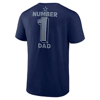 Men's Fanatics  Navy Dallas Cowboys Number 1 Dad T-Shirt