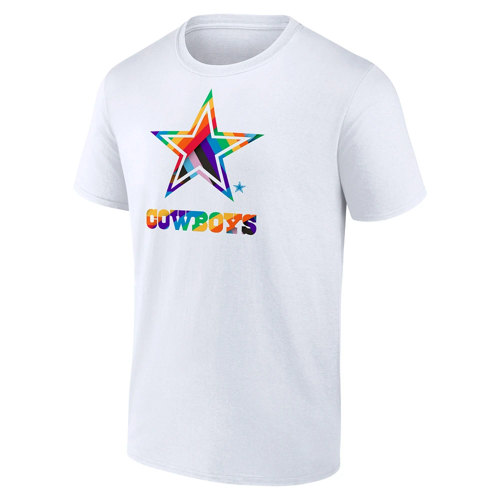 Men's Fanatics  White Dallas Cowboys Pride Logo T-Shirt