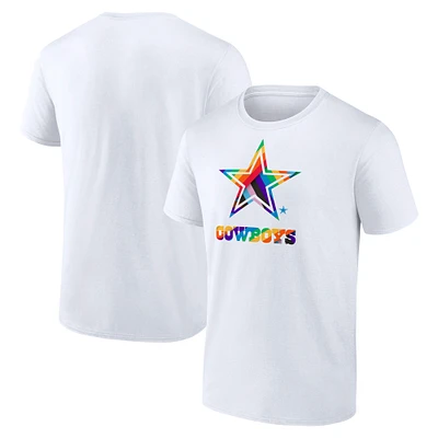 Men's Fanatics  White Dallas Cowboys Pride Logo T-Shirt