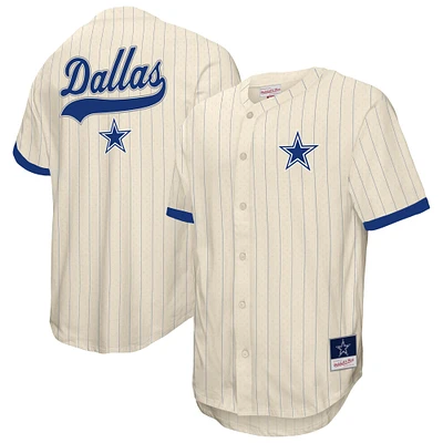 Haut en maille boutonné crème Dallas Cowboys Final Seconds pour homme Mitchell & Ness