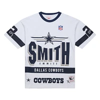 Men's Mitchell & Ness Emmitt Smith White Dallas Cowboys Name Number Team Origins Vintage Logo T-Shirt
