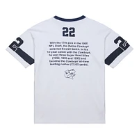Men's Mitchell & Ness Emmitt Smith White Dallas Cowboys Name Number Team Origins Vintage Logo T-Shirt