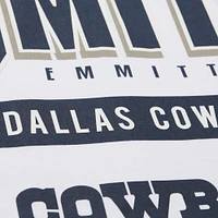 Men's Mitchell & Ness Emmitt Smith White Dallas Cowboys Name Number Team Origins Vintage Logo T-Shirt