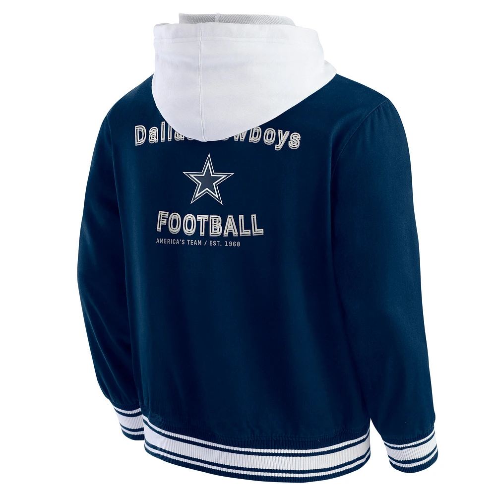Men's NFL x Darius Rucker Collection by Fanatics  Navy Dallas Cowboys Full-Snap Hoodie Jacket