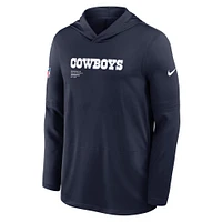 Men's Nike  Navy Dallas Cowboys Pure Fury Performance Long Sleeve Hooded T-Shirt