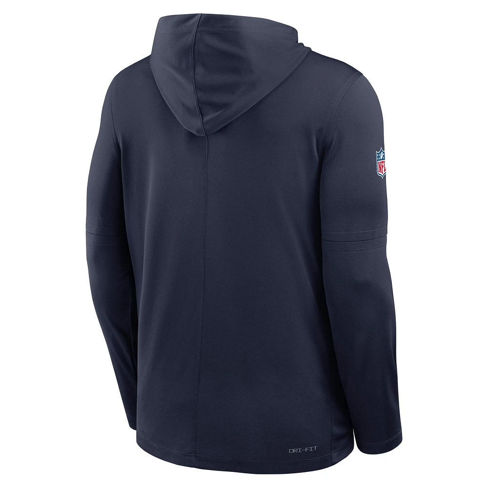 Men's Nike  Navy Dallas Cowboys Pure Fury Performance Long Sleeve Hooded T-Shirt
