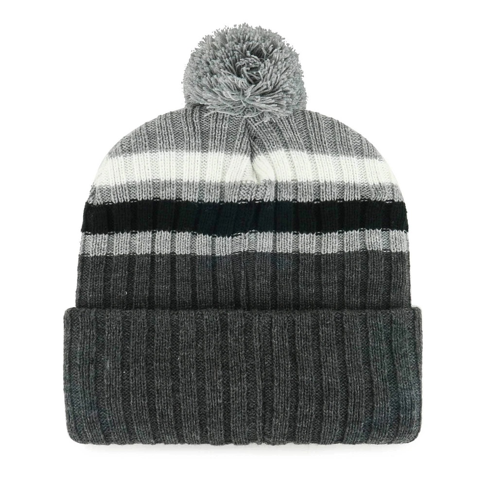 Bonnet en tricot à revers pile '47 gris Dallas Cowboys pour hommes avec pompon