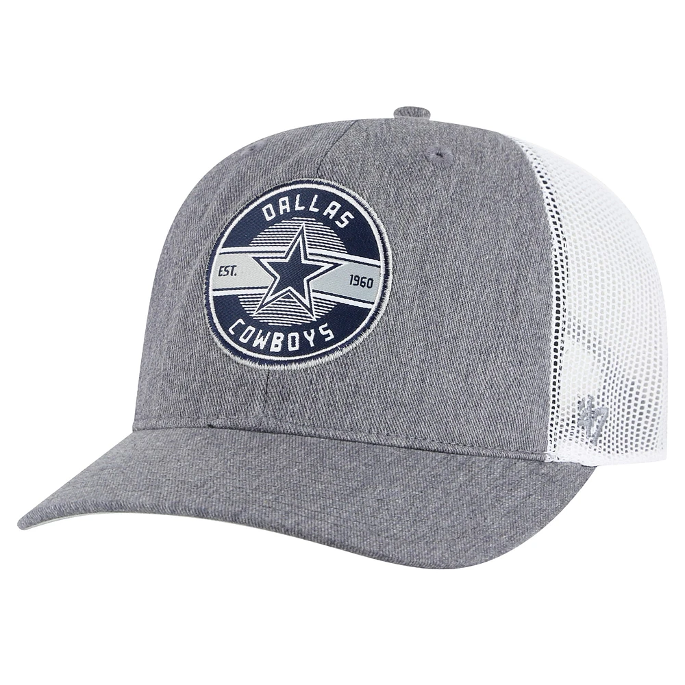 Casquette réglable '47 Heather Grey Dallas Cowboys Hash Mark Trucker pour hommes