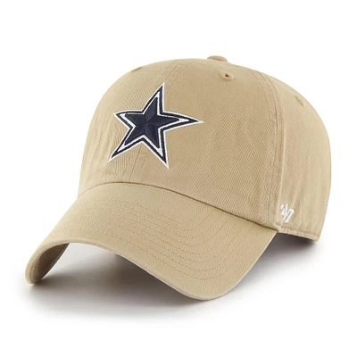 Men's '47  Khaki Dallas Cowboys Secondary Clean Up Adjustable Hat