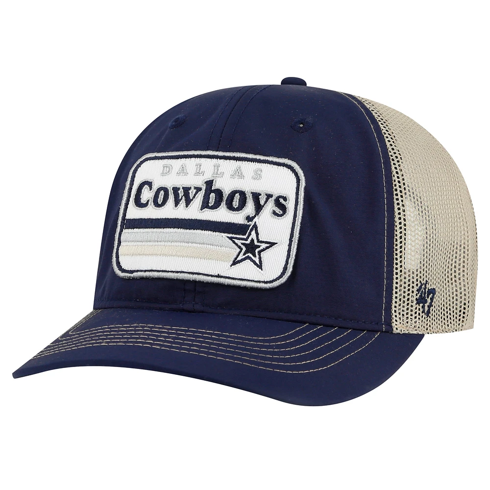 Casquette réglable '47 bleu marine/naturel pour hommes des Dallas Cowboys Campscape Trucker