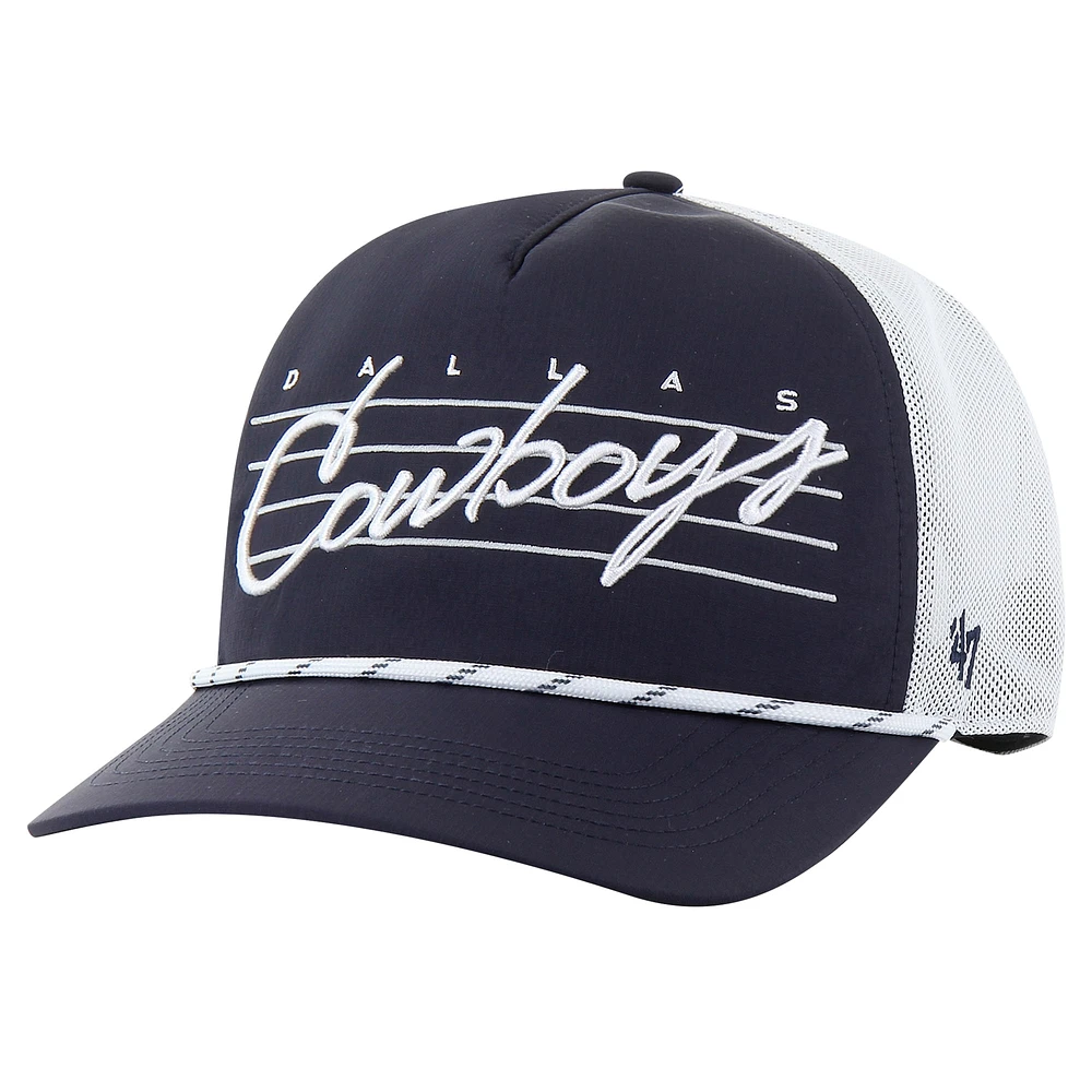 Casquette réglable '47 bleu marine/blanc Dallas Cowboys Downburst Relaxed Hitch Trucker pour hommes