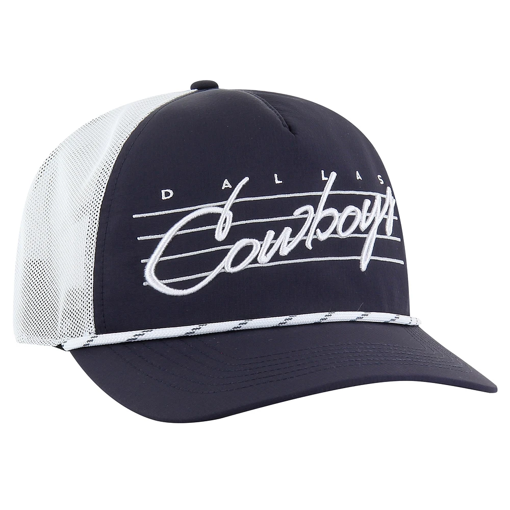 Casquette réglable '47 bleu marine/blanc Dallas Cowboys Downburst Relaxed Hitch Trucker pour hommes