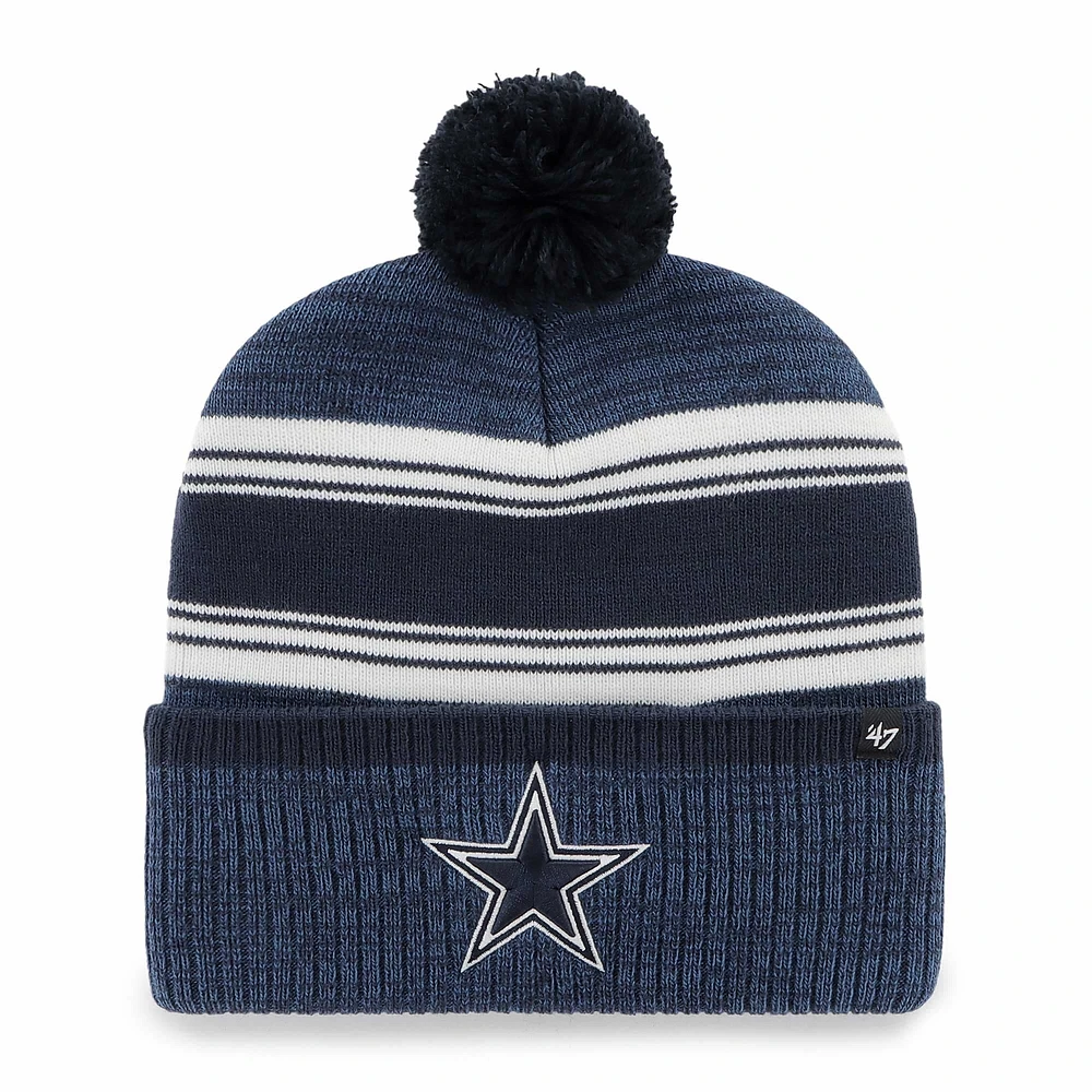 Men's '47 Navy Dallas Cowboys Fadeout Cuffed Knit Hat with Pom