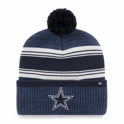 Bonnet en tricot à revers Fadeout '47 Navy Dallas Cowboys pour hommes avec pompon