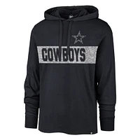 Men's '47 Navy Dallas Cowboys Field Franklin Hooded Long Sleeve T-Shirt