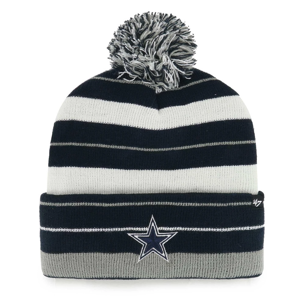 Men's '47 Navy Dallas Cowboys Powerline Cuffed Knit Hat with Pom