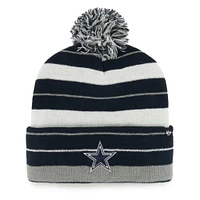 Bonnet en tricot à revers Powerline '47 Navy Dallas Cowboys pour femmes avec pompon