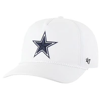 Casquette réglable avec attelage de corde Dallas Cowboys '47 blanche pour hommes