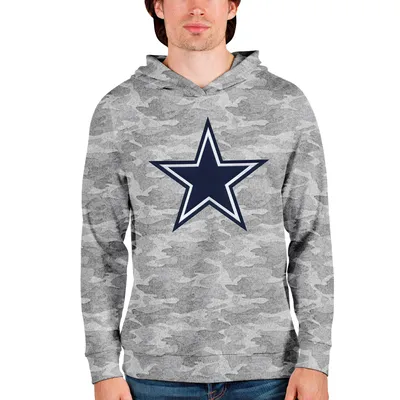 Men's Heathered Navy Dallas Cowboys Cluster Fleece Pullover Hoodie