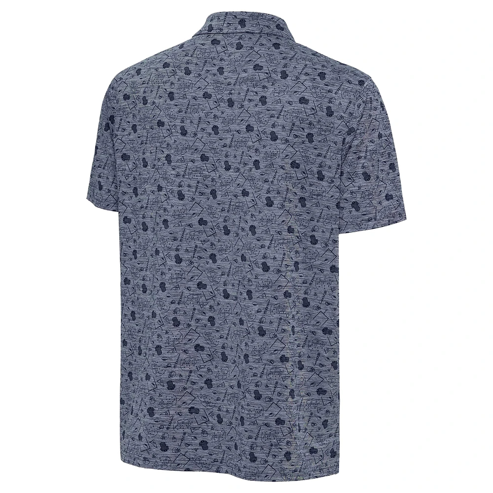 Men's Antigua Heather Navy Dallas Cowboys Relentless Polo