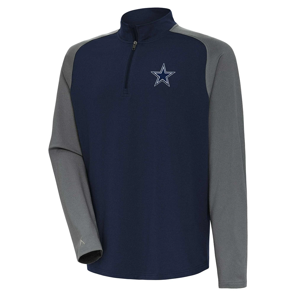 Men's Antigua Navy Dallas Cowboys Dauntless Raglan Quarter-Zip Jacket